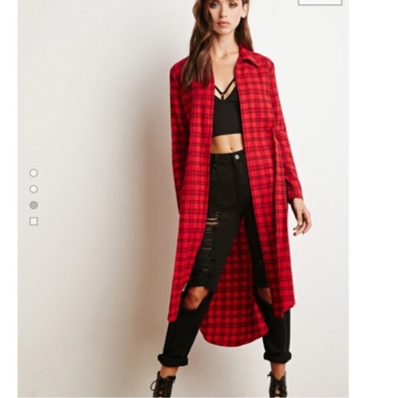 Plaid Flannel Duster Cardigan 